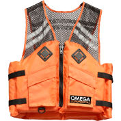 Flowt 41500-L/XL Commercial Comfort Mesh Deluxe Life Vest, Type III, Orange, Large/X-Large