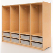 Whitney Brothers Preschool 8-Section Coat Locker with Trays - Natural