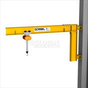 Gorbel® HD Wall Cantilever Jib Crane, 8' Span & 200° Rotation, 4000 Lb Capacity