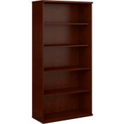 Bush Furniture Double Bookcase with 5 Shelves - Mocha Cherry - Series C