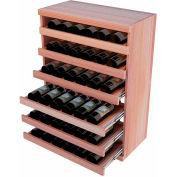Bulk Storage, Pull Out Wine Bottle Cradle, 6-Drawer 3 Ft high - Mahogany, All-Heart Redwood