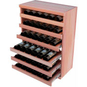 Bulk Storage, Pull Out Wine Bottle Cradle, 6-Drawer 3 Ft high - Walnut, All-Heart Redwood