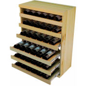 Bulk Storage, Pull Out Wine Bottle Cradle, 6-Drawer 3 Ft high - Mahogany, Pine