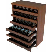 Bulk Storage, Pull Out Wine Bottle Cradle, 6-Drawer 3 Ft high - Walnut, Mahogany