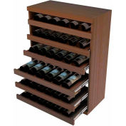 Bulk Storage, Pull Out Wine Bottle Cradle, 6-Drawer 3 Ft high - Light, Mahogany