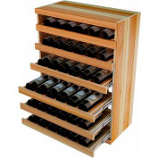 Bulk Storage, Pull Out Wine Bottle Cradle, 6-Drawer 3 Ft high - Mahogany, Redwood