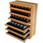 Bulk Storage, Pull Out Wine Bottle Cradle, 6-Drawer 3 Ft high - Light, Redwood