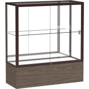Reliant Counter Case, Mirror Back, Dark Bronze Frame, Walnut Vinyl Base, 36"L x 40"H x 14"D