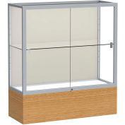 Reliant Counter Case, Plaque Back, Satin Frame, Autumn Oak Base, 36"L x 40"H x 14"D
