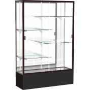 Spirit Display Case Black Base, Bronze Frame, Mirror Back 48"W x 16"D x 72"H