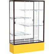 Spirit Display Case Golden Rod Base, Bronze Frame, Mirror Back 48"W x 16"D x 72"H