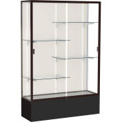 Spirit Display Case Black Base, Bronze Frame, Fabric Back 48"W x 16"D x 72"H
