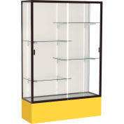 Spirit Display Case Golden Rod Base, Bronze Frame, Fabric Back 48"W x 16"D x 72"H