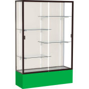 Spirit Display Case Kelly Green Base, Bronze Frame, Fabric Back 48"W x 16"D x 72"H