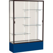 Spirit Display Case Navy Base, Bronze Frame, Fabric Back 48"W x 16"D x 72"H