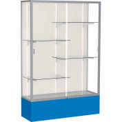 Spirit Display Case Royal Blue Base, Satin Frame, Fabric Back 48"W x 16"D x 72"H