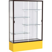 Spirit Display Case Golden Rod Base, Bronze Frame, White Back 48"W x 16"D x 72"H