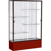 Spirit Display Case Maroon Base, Bronze Frame, White Back 48"W x 16"D x 72"H