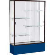 Spirit Display Case Navy Base, Bronze Frame, White Back 48"W x 16"D x 72"H