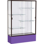 Spirit Display Case Purple Base, Bronze Frame, White Back 48"W x 16"D x 72"H