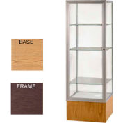 Keepsake Display Case Light Oak Vinyl Base, Bronze Frame, Clear Back 24"W x 72"H