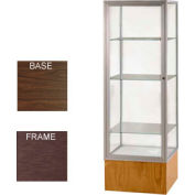 Keepsake Display Case Walnut Vinyl Base, Bronze Frame, Clear Back 24"W x 72"H