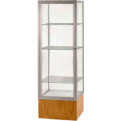 Keepsake Display Case Light Oak Vinyl Base, Satin Frame, Clear Back 24"W x 72"H