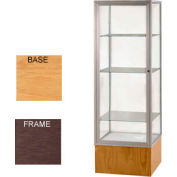 Keepsake Display Case Autumn Oak Base, Bronze Frame, Mirror Back 24"W x 72"H