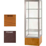 Keepsake Display Case Carmel Oak Base, Bronze Frame, Mirror Back 24"W x 72"H