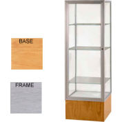 Keepsake Display Case Autumn Oak Base, Satin Frame, Mirror Back 24"W x 72"H