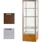 Keepsake Display Case Walnut Vinyl Base, Satin Frame, Mirror Back 24"W x 72"H