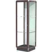 Prominence Display Case Dark Bronze Frameame, Fabric Back 24"W x 24"D x 78"H