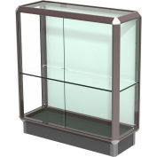 Prominence Display Case Dark Bronze Frameame, Fabric Back 36"W x 14"D x 40"H