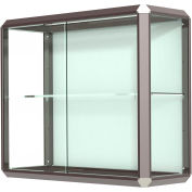 Prominence Display Case Dark Bronze Frameame, Fabric Back 36"W x 14"D x 30"H