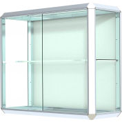 Prominence Display Case Chrome Frame, Fabric Back 36"W x 14"D x 30"H