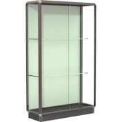 Prominence Display Case Dark Bronze Frameame, Fabric Back 48"W x 18"D x 78"H