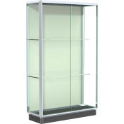 Prominence Display Case Chrome Frame, Fabric Back 48"W x 18"D x 78"H