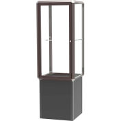 Prominence Spotlight Lighted Tower Case, Glass Back, Bronze Frame, Locking Base, 24"L x 72"H x 24"D