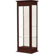 Varsity Lighted Tower Case, Hinged Door, Plaque Back, Espresso Frame, 25"L x 77"H x 18"D