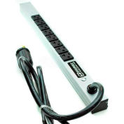 Wiremold 2008ULBC20R-TL Power Strip, 125V, (8) 20A Outlets, 20"L, 6' Cord