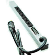 Wiremold 2008ULBD20R-TL Power Strip, 125V, (8) 20A Outlets, 20"L, NEMA L5-20P Locking Plug, 15' Cord