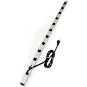 Wiremold 4810ULBC20R-TL CabinetMATE Surge Strip, 125V, 20A, 48"L, 10 Outlets