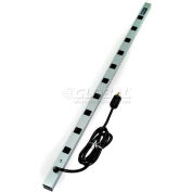 Wiremold Surge Protected Power Strip, 10 Outlets, 15A, 3kA, 15' Cord