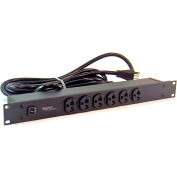 Wiremold J60B2B20X-TL Rackmount, 125V, 20A, Black, 6- 5-20R, 15' w/ L5-20P