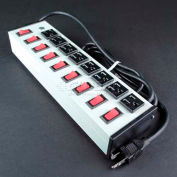Wiremold UL209BC Multi-Outlet Power Unit, 125V, 15A, 13"L, 8 Outlets, 6' Cord