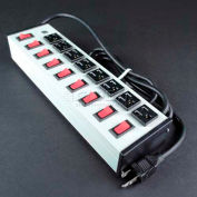 Wiremold UL209BD Multi-Outlet Power Unit, 125V, 15A, 13"L, 8 Outlets, 15' Cord