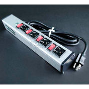 Wiremold UL215BC Multi-Outlet Power Unit, 125V, 15A, 13"L, 4 Outlets, 6' Cord