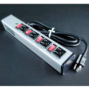Wiremold UL215BD Multi-Outlet Power Unit, 125V, 15A, 13"L, 4 Outlets, 15' Cord