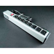Wiremold UL218BC Multi-Outlet Power Unit, 125V, 15A, 15"L, 8 Outlets, 6' Cord