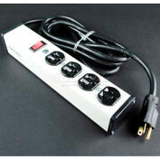 Wiremold ULB420-6 Multi-Outlet Power Unit, 120V, 20A, 10-3/4"L, 4 Outlets, 6' Cord